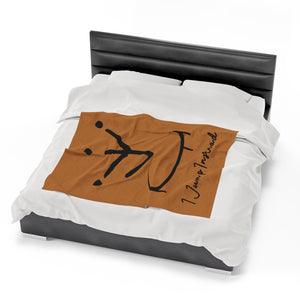 I Jump Instead Plush Blanket - Toffee w/ Black Logo