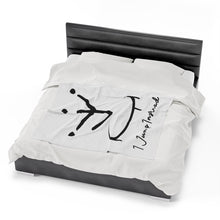 Load image into Gallery viewer, I Jump Instead Plush Blanket - Crispy White w/ Black Logo
