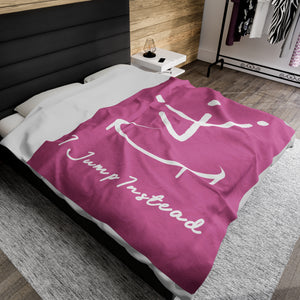 I Jump Instead Plush Blanket - Plush Pink w/ White Logo