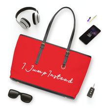 Load image into Gallery viewer, Faux Leather Shoulder Bag - Showstopper Red w/ White Logo
