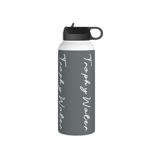 I Jump Instead Stainless Steel Water Bottle - Stormy Grey w/ White Logo