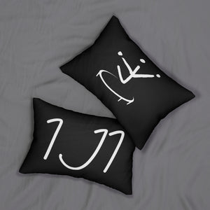 I Jump Instead Lumbar Pillow - Black w/ White Logo