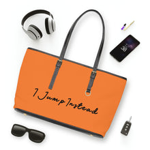 Load image into Gallery viewer, Faux Leather Shoulder Bag - Tangerine Orange w/ Black Logo
