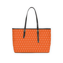 Load image into Gallery viewer, Faux Leather Shoulder Bag - Juicy Orange w/ White Logo
