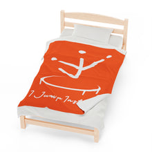 Load image into Gallery viewer, I Jump Instead Plush Blanket - Juicy Orange w/ White Logo
