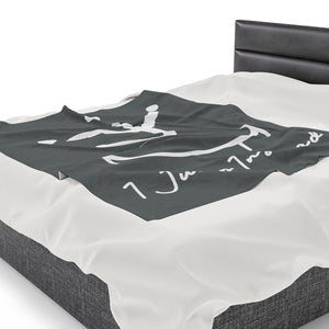 I Jump Instead Plush Blanket - Stormy Grey w/ White Logo