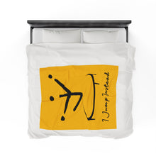Load image into Gallery viewer, I Jump Instead Plush Blanket - Zesty Lemon w/ Black Logo
