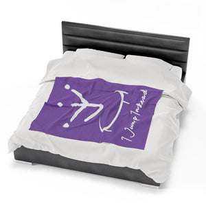 I Jump Instead Plush Blanket - Lavish Purple w/ White Logo