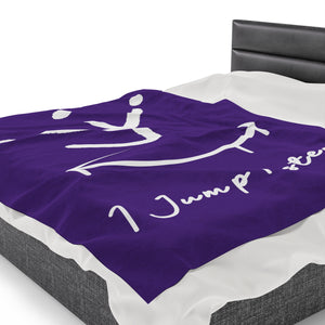 I Jump Instead Plush Blanket - Polished Purple w/ White Logo