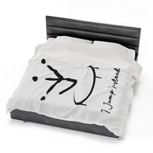 Load image into Gallery viewer, I Jump Instead Plush Blanket - Crispy White w/ Black Logo
