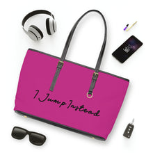 Load image into Gallery viewer, Faux Leather Shoulder Bag - Magenta w/ Black Logo
