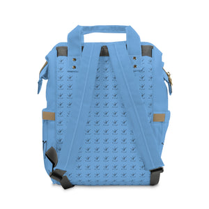 I Jump Instead Trophy Backpack - Baby Blue w/ Black Logo