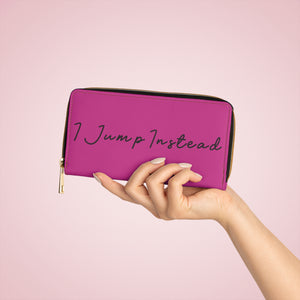 I Jump Instead Trophy Wallet - Magenta w/ Black Logo