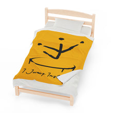 Load image into Gallery viewer, I Jump Instead Plush Blanket - Zesty Lemon w/ Black Logo
