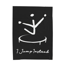 Load image into Gallery viewer, I Jump Instead Plush Blanket - Modern Black w/ White Logo
