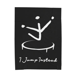 I Jump Instead Plush Blanket - Modern Black w/ White Logo