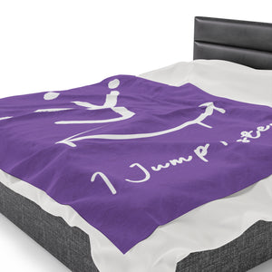 I Jump Instead Plush Blanket - Lavish Purple w/ White Logo