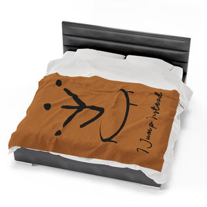 I Jump Instead Plush Blanket - Toffee w/ Black Logo