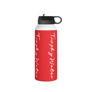 I Jump Instead Stainless Steel Water Bottle - Showstopper Red w/ White Logo