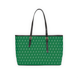 Faux Leather Shoulder Bag - Evergreen w/ White Logo