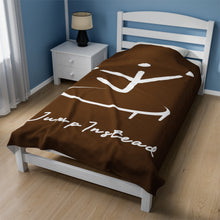 Load image into Gallery viewer, I Jump Instead Plush Blanket - Cocoa Brown w/ White Logo
