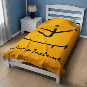 I Jump Instead Plush Blanket - Zesty Lemon w/ Black Logo