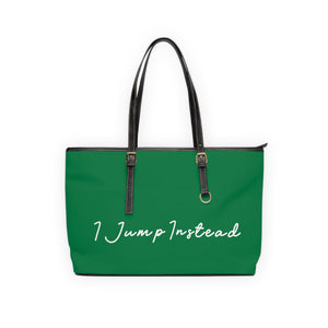 Faux Leather Shoulder Bag - Evergreen w/ White Logo