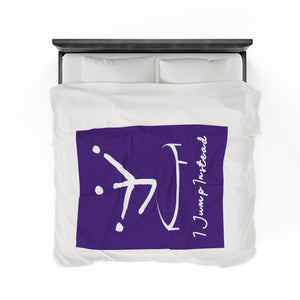 I Jump Instead Plush Blanket - Polished Purple w/ White Logo