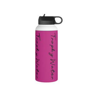 I Jump Instead Stainless Steel Water Bottle - Magenta w/ Black Logo