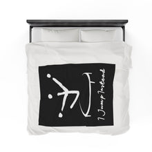 Load image into Gallery viewer, I Jump Instead Plush Blanket - Modern Black w/ White Logo
