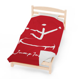 I Jump Instead Plush Blanket - Crimson Red w/ White Logo