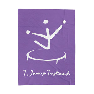 I Jump Instead Plush Blanket - Lavish Purple w/ White Logo