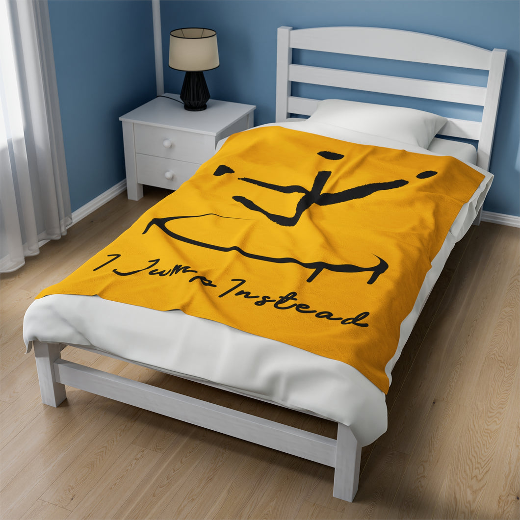 I Jump Instead Plush Blanket - Zesty Lemon w/ Black Logo