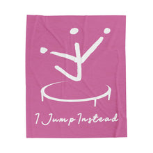 Load image into Gallery viewer, I Jump Instead Plush Blanket - Plush Pink w/ White Logo
