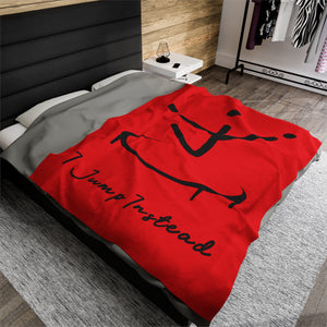 I Jump Instead Plush Blanket - Showstopper Red w/ Black Logo