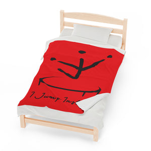 I Jump Instead Plush Blanket - Showstopper Red w/ Black Logo