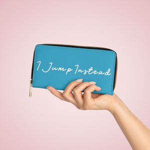 I Jump Instead Trophy Wallet - Aquatic Blue w/ White Logo