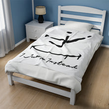 Load image into Gallery viewer, I Jump Instead Plush Blanket - Crispy White w/ Black Logo
