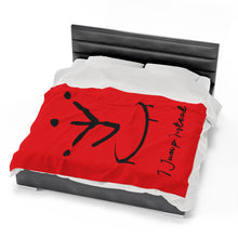 Load image into Gallery viewer, I Jump Instead Plush Blanket - Showstopper Red w/ Black Logo
