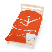 Load image into Gallery viewer, I Jump Instead Plush Blanket - Juicy Orange w/ White Logo
