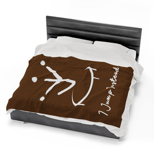 I Jump Instead Plush Blanket - Cocoa Brown w/ White Logo