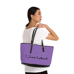 Faux Leather Shoulder Bag - Lavish Purple w/ Black Logo