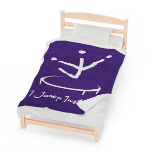 I Jump Instead Plush Blanket - Polished Purple w/ White Logo