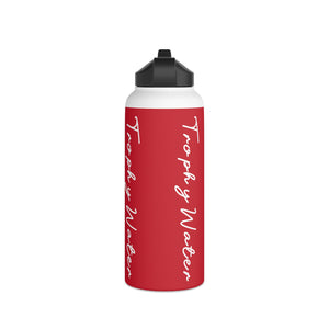 I Jump Instead Stainless Steel Water Bottle - Crimson Red w/ White Logo