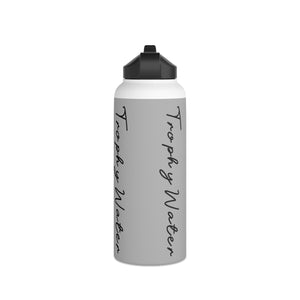 I Jump Instead Stainless Steel Water Bottle - Airy Grey w/ Black Logo