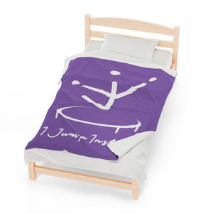 I Jump Instead Plush Blanket - Lavish Purple w/ White Logo