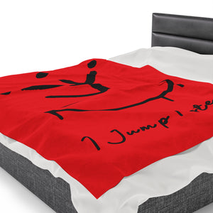 I Jump Instead Plush Blanket - Showstopper Red w/ Black Logo