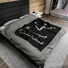 Load image into Gallery viewer, I Jump Instead Plush Blanket - Modern Black w/ White Logo
