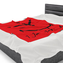 Load image into Gallery viewer, I Jump Instead Plush Blanket - Showstopper Red w/ Black Logo
