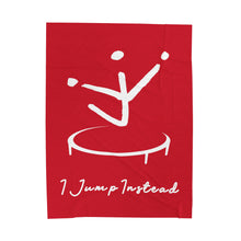 Load image into Gallery viewer, I Jump Instead Plush Blanket - Crimson Red w/ White Logo
